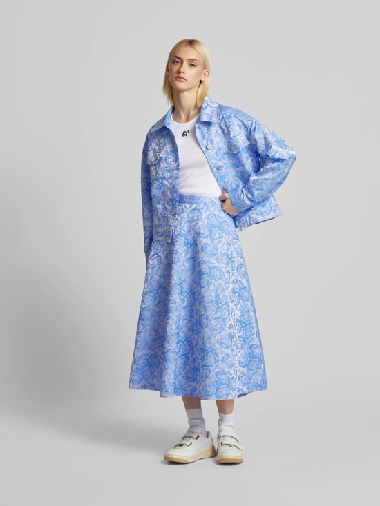Baum Und Pferdgarten Dresses & Skirts - Baum und pferdgarten Light Blue Floral A-Line Midi Skirt Women's streetwear